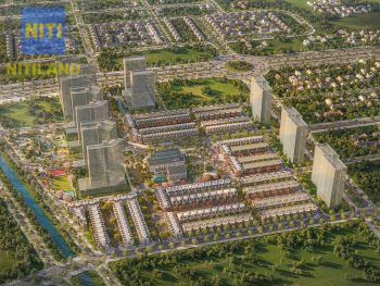 Phối cảnh tòa nhà phức hợp với kiến trúc xanh, vườn treo đứng độc đáo tại dự án Spring Ville của Gamuda Land Nhơn Trạch