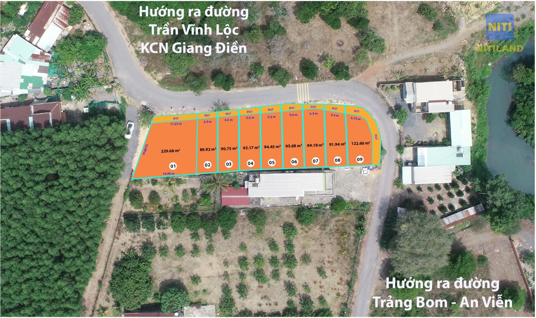 Sơ đồ phân lô An Phát 9 An Viễn-Trảng Bom