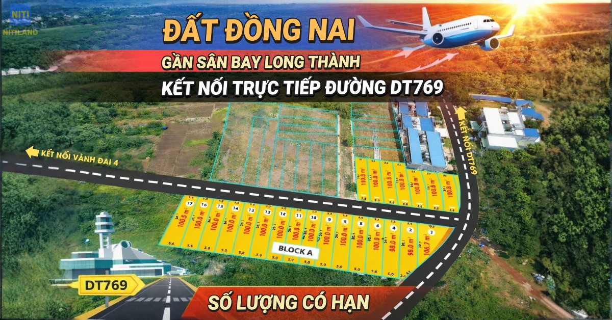 Sơ đồ phân lô Block A khu đất nền DT769 gần sân bay Long Thành