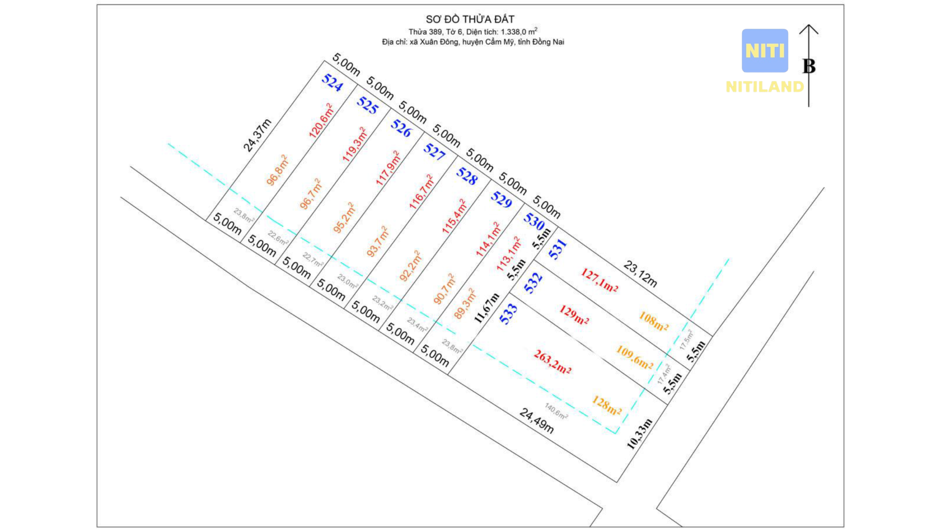 Sơ đồ phân lô Đất Nền Cẩm Mỹ giá rẻ