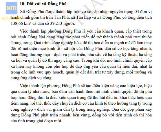 thành lập phường Đồng Phú Đồng Nai