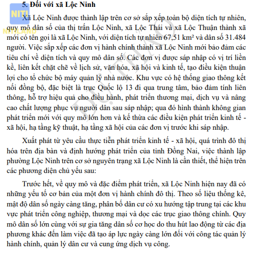 thành lập phường Lộc Ninh