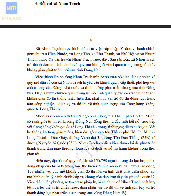 thành lập phường Nhơn Trạch Đồng Nai 