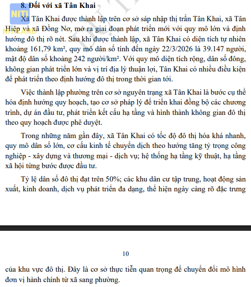 thành lập phường Tân Khai Đồng Nai