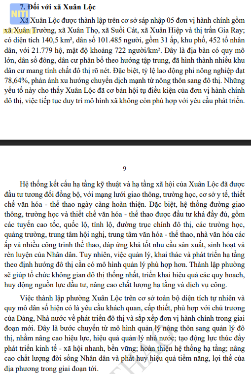 thành lập phường Xuân Lộc