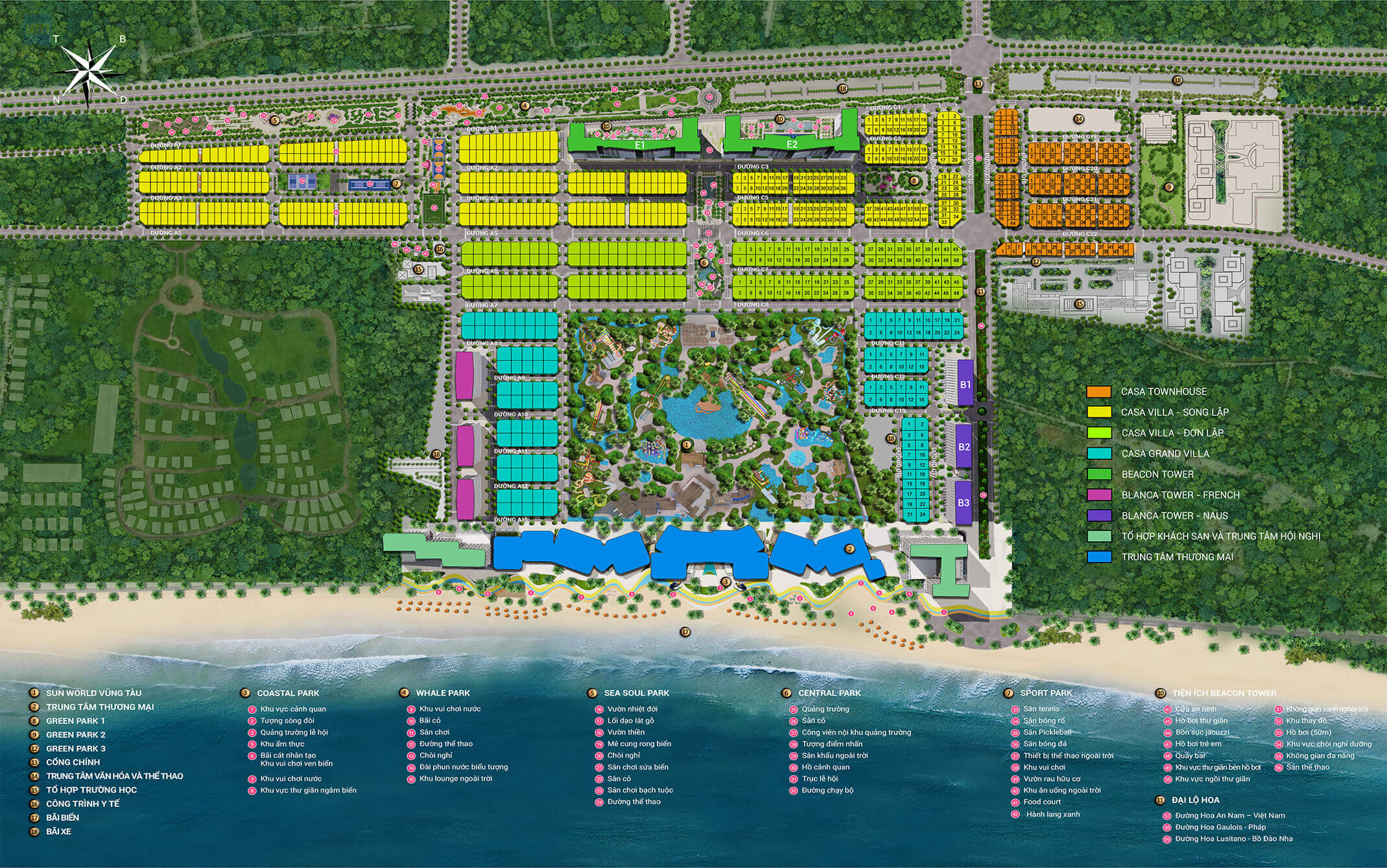 Công viên giải trí và tiện ích nổi bật tại dự án Blanca City Vũng Tàu