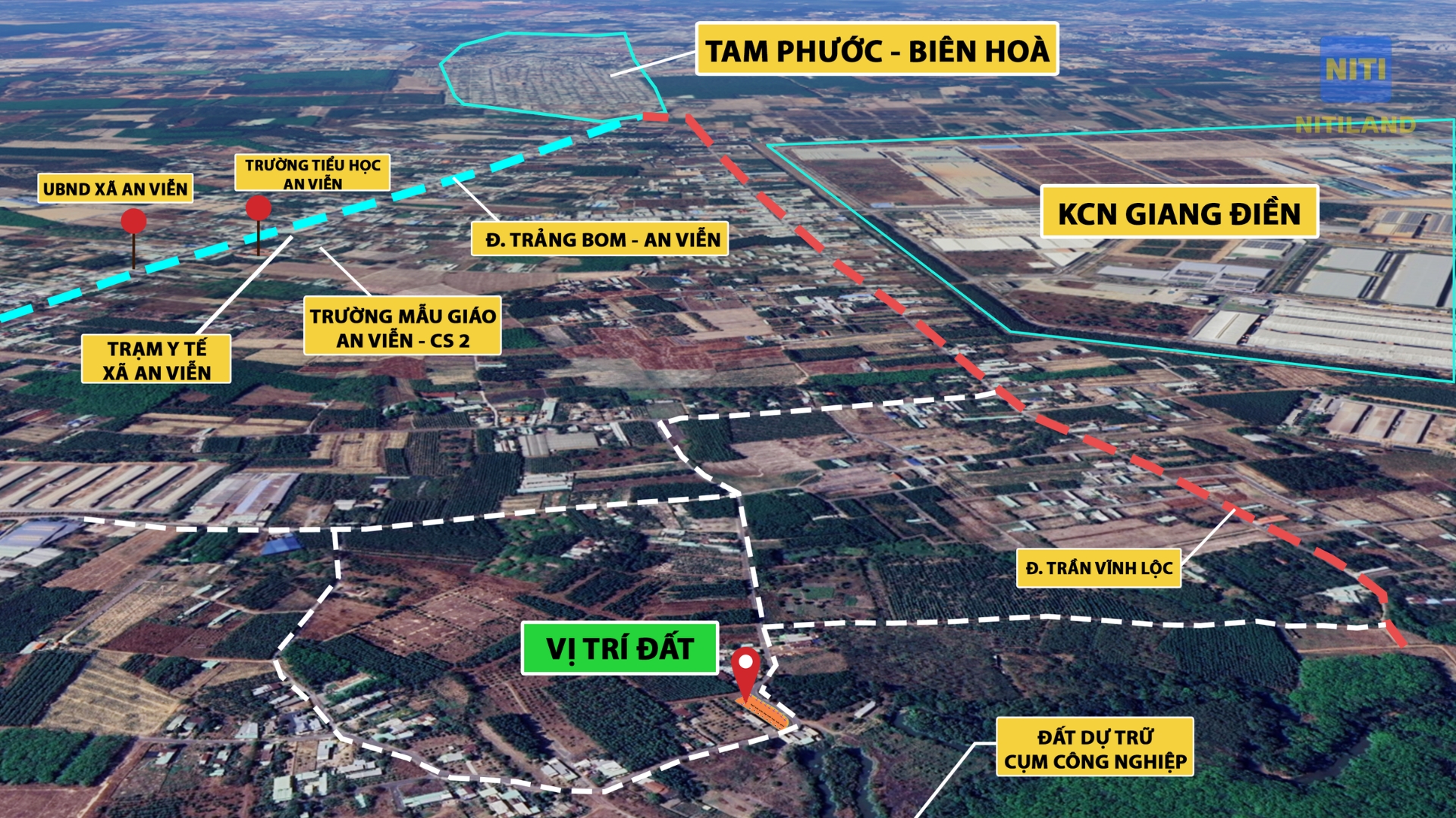 Tổng quan vị trí khu đất kết nối đến các hạ tần xung quanh