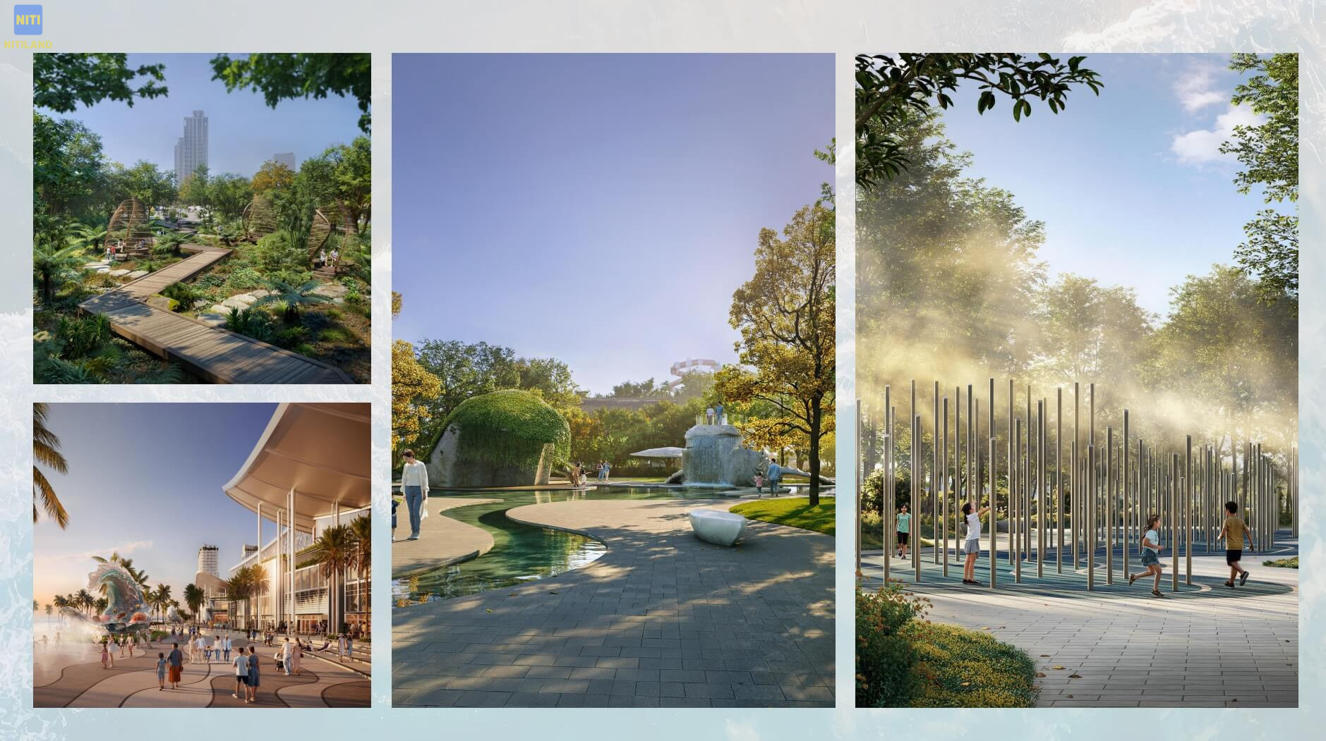 Các mảng xanh và công viên nghệ thuật tại khu đô thị Blanca City