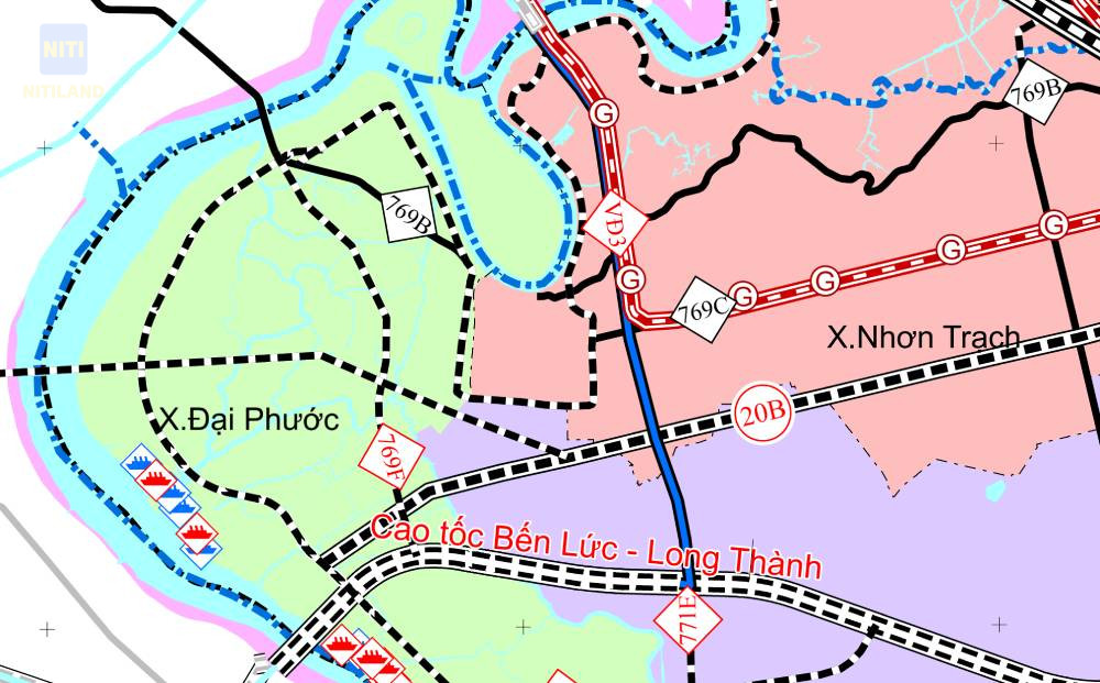 bản đồ đường 25B kết nối sân bay Long Thành Nhơn Trạch quy hoạch