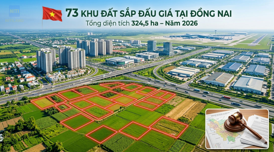 đấu giá đất tại Đồng Nai năm 2026 73 khu đất tổng quan
