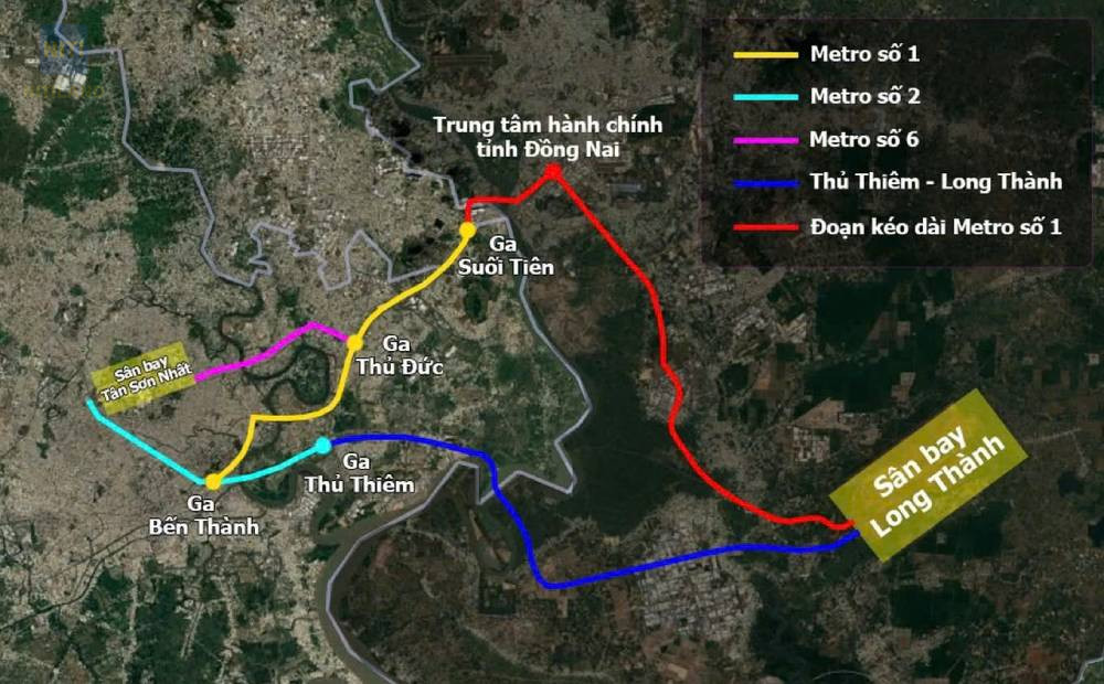 Metro TP.HCM sân bay Long Thành với hướng tuyến kết nối liên vùng từ trung tâm thành phố đến sân bay