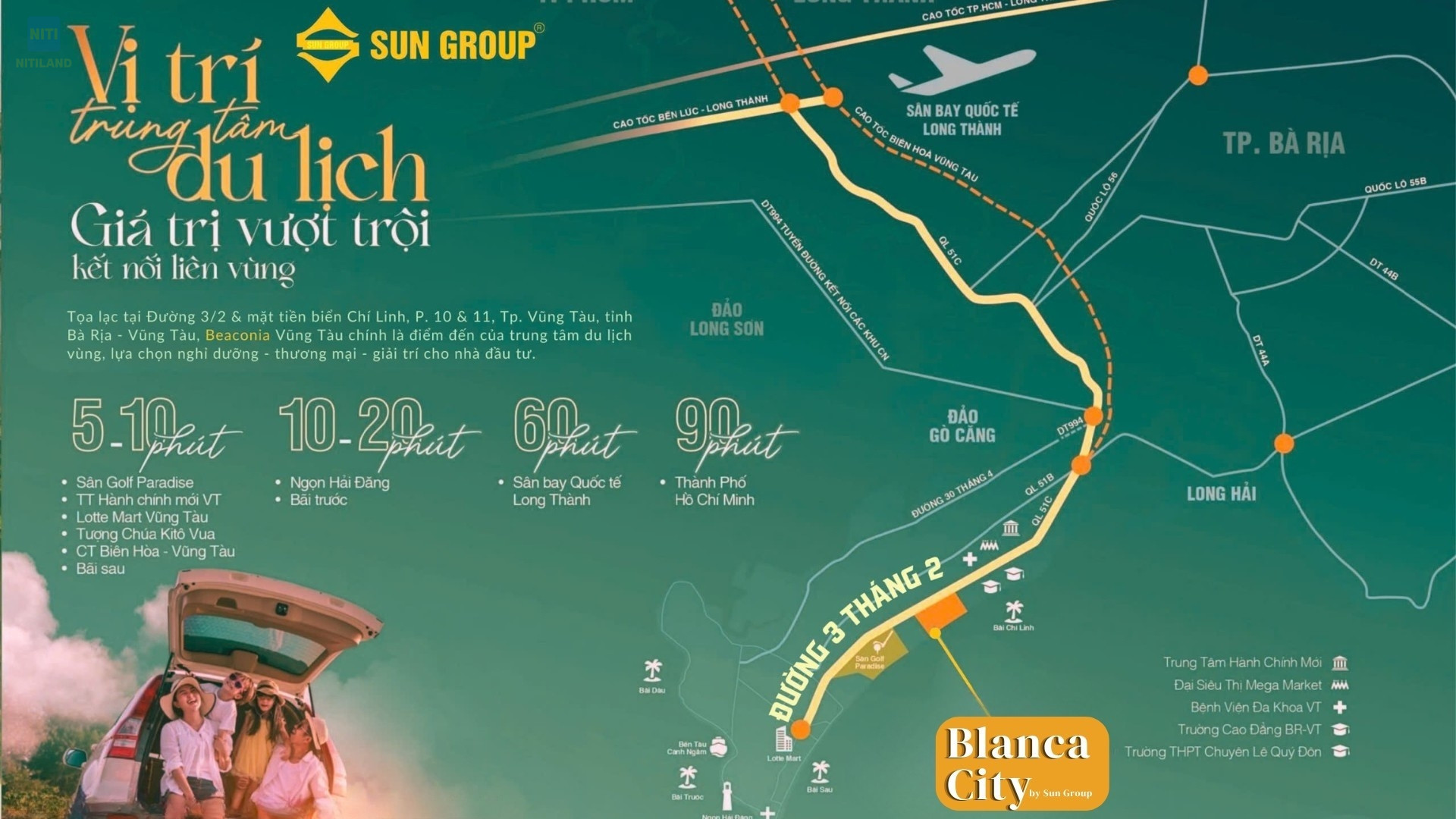 vị trí biệt thự Blanca City Vũng Tàu trung tâm cách biển 200-500m