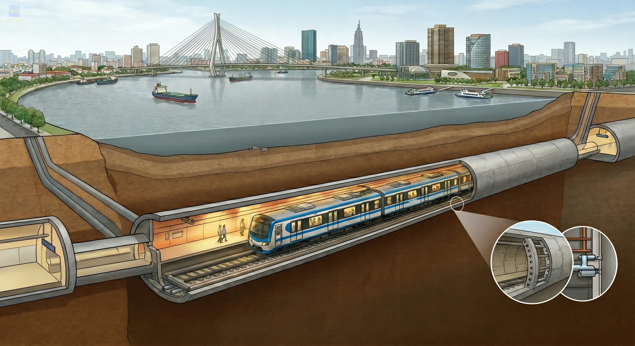 Ga ngầm sâu 33m của metro Bến Thành - Thủ Thiêm
