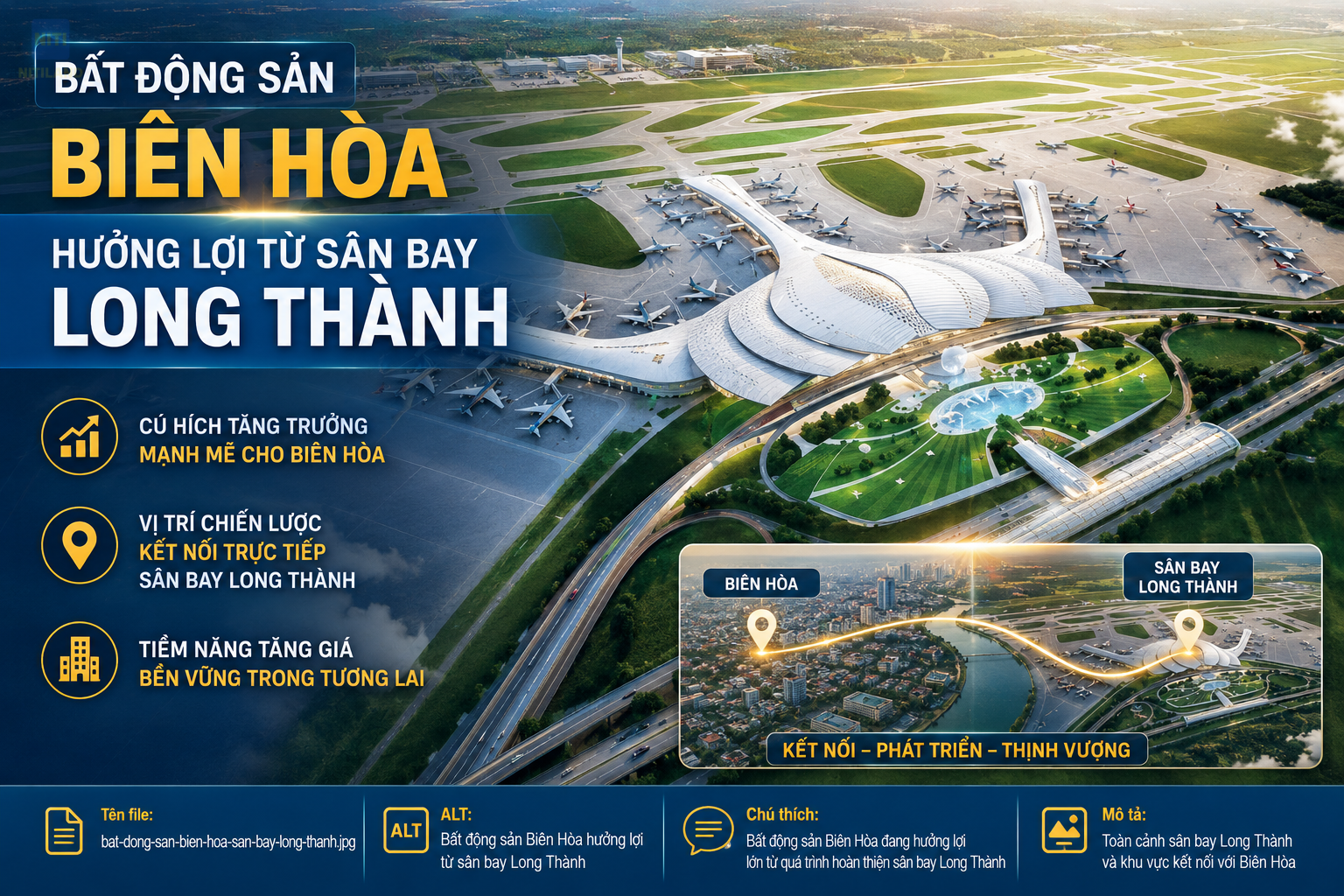 Bất động sản Biên Hòa hưởng lợi từ sân bay Long Thành